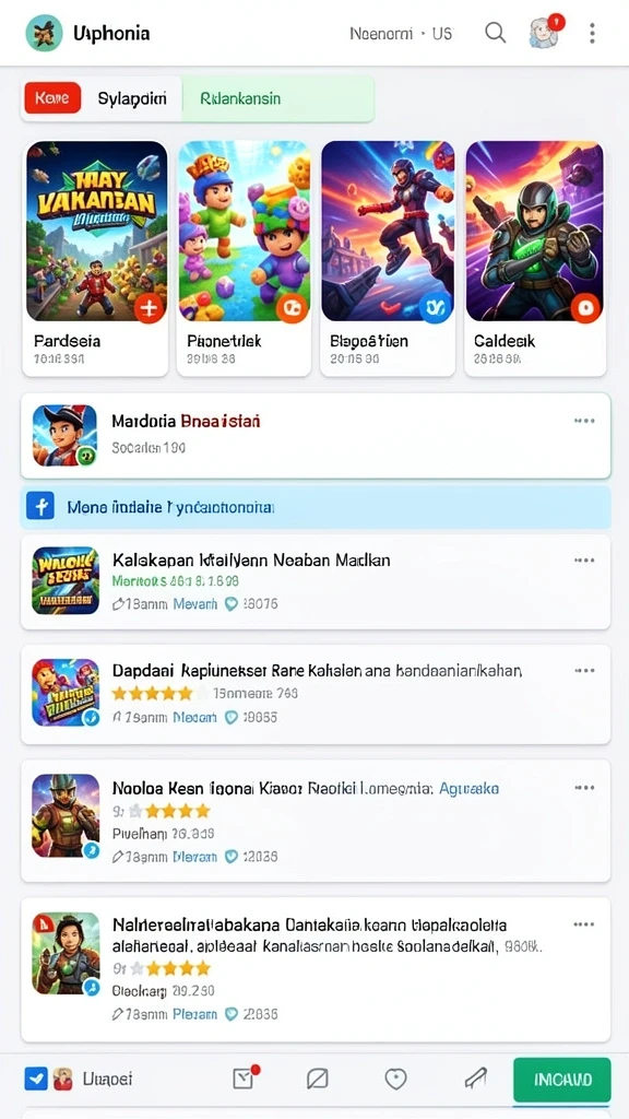 Pengaturan permainan yang dinamis dan penuh warna.