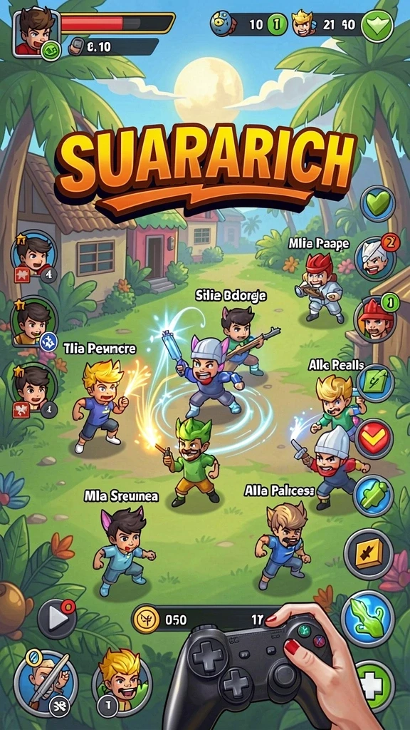 Screenshot menunjukkan karakter utama dalam misi petualangan.